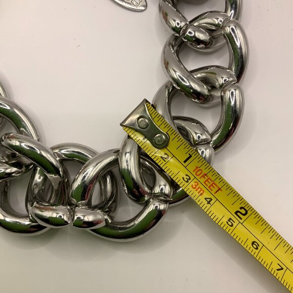 Chico's Chunky Light Weight Silver Tone Chain Necklace - Picture 5 of 6